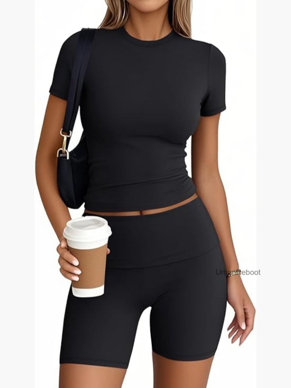 2 Piece Workout Set Crop Top & Shorts Summer Athletic Lounge